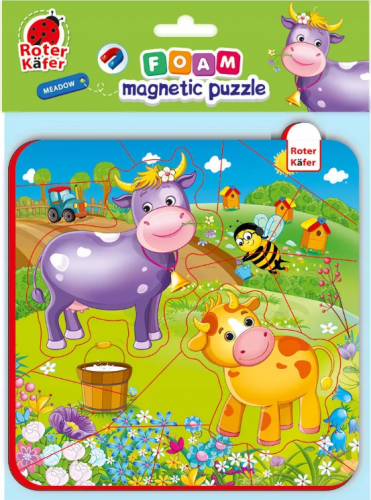 Piankowe puzzle magnetyczne: Zwierzęta na farmie