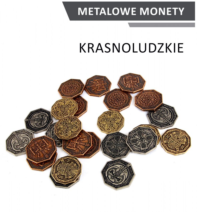 Metalowe Monety - Krasnoludzkie (zestaw 20 monet)