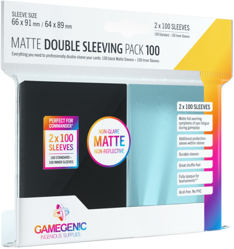 Gamegenic: Matte Double Sleeving Pack (66x91 mm/64x89 mm) 2x100  sztuk