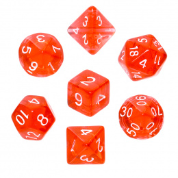 Komplet kości REBEL RPG - Mini Kryształowe - Czerwone