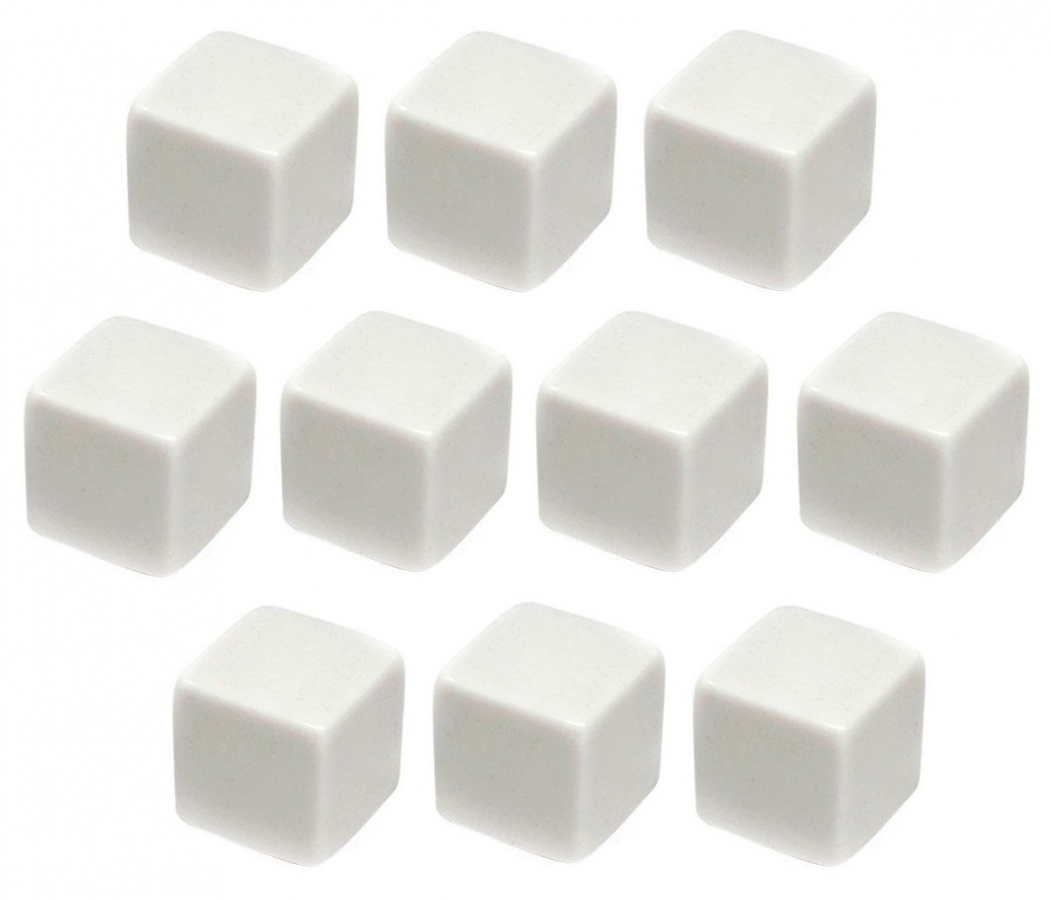 Chessex: Bag of 10 d6 - White Blank