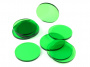 Crafters: Podstawki akrylowe - Transparentne - Okrągłe 50 x 3 mm - Zielone (10)