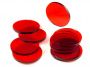 Crafters: Podstawki akrylowe - Transparentne - Okrągłe 50 x 3 mm - Czerwone (10)