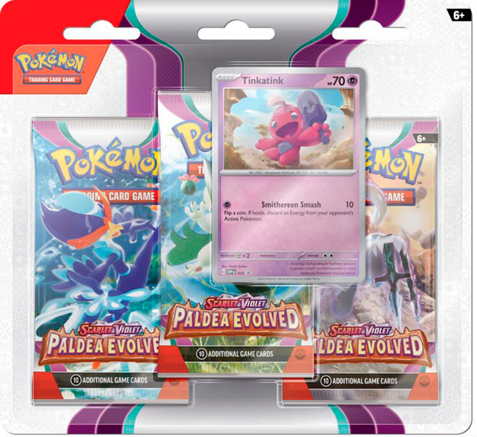Pokémon TCG: Scarlet & Violet - Paldea Evolved - 3-Pack Blister Tinkatink