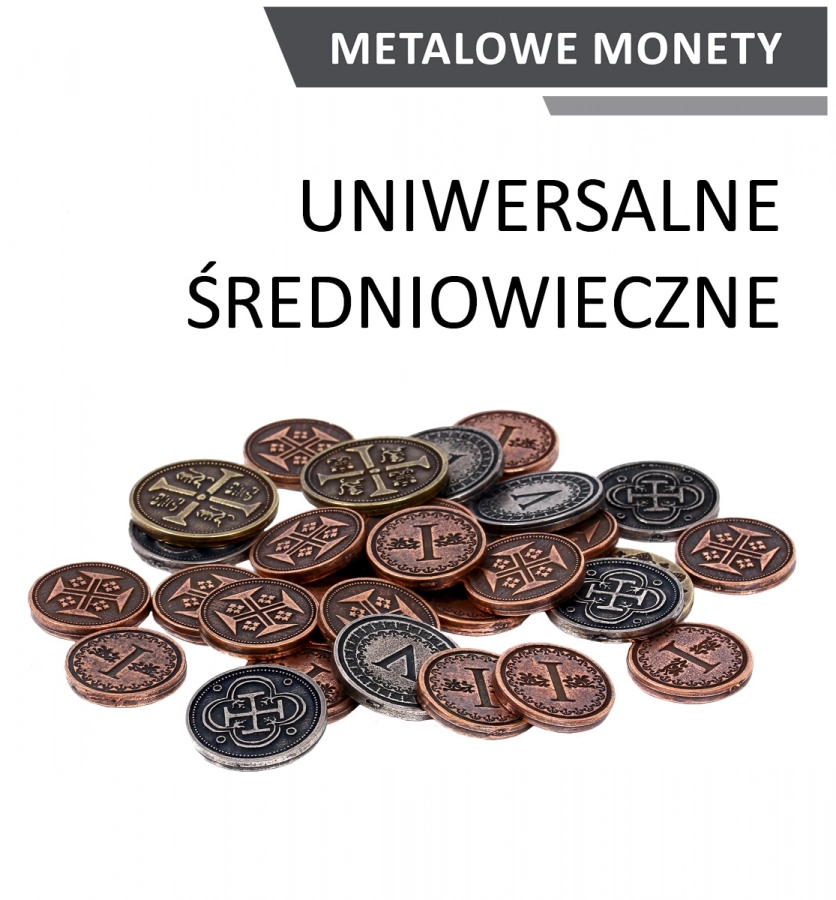 Metalowe monety - Uniwersalne - Średniowieczne (zestaw 24 monet)