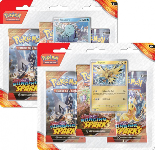 Pokémon TCG: Scarlet & Violet - Surging Sparks - 3-Pack Blister Box (12)