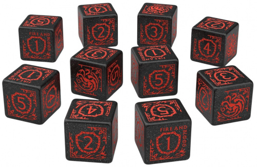 Komplet kości D6: Gra o Tron - Targaryen