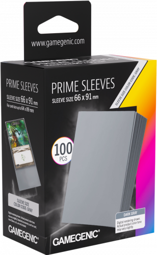 Gamegenic: Prime Sleeves (66x91 mm) - Dark Gray - 100 sztuk