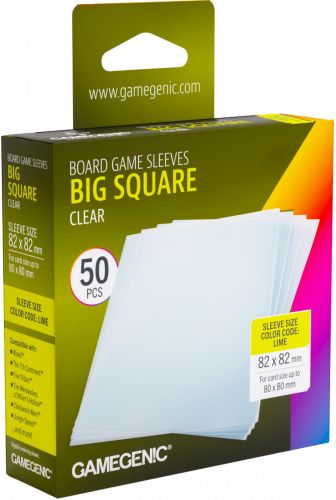 Gamegenic: Board Game Sleeves - Big Square (82x82 mm) - Clear - 50 sztuk