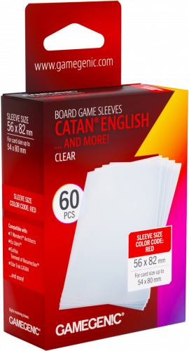 Gamegenic: Board Game Sleeves - Catan English (56x82 mm) - Clear - 60 sztuk