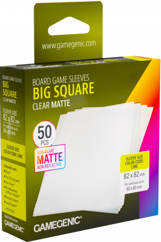 Gamegenic: Board Game Sleeves - Big Square (82x82 mm) - Clear Matte - 50 sztuk
