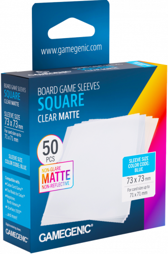 Gamegenic: Board Game Sleeves - Square (73x73 mm) - Clear Matte - 50 sztuk
