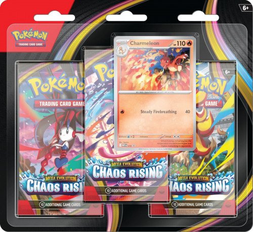 Pokémon TCG: Mega Evolution - Chaos Rising - 3-Pack Blister Bundle (12)