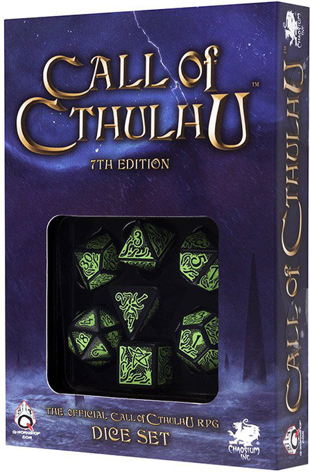 Komplet Kości Zew Cthulhu 7th Edition - Czarno-zielony