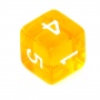 Kość REBEL kryształowa 6 Ścian - Cyfry - Żółta