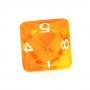Kość REBEL kryształowa 8 Ścian - Cyfry - Pomarańczowa