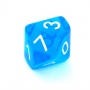 Kość REBEL kryształowa 10 Ścian - Cyfry - Niebieska
