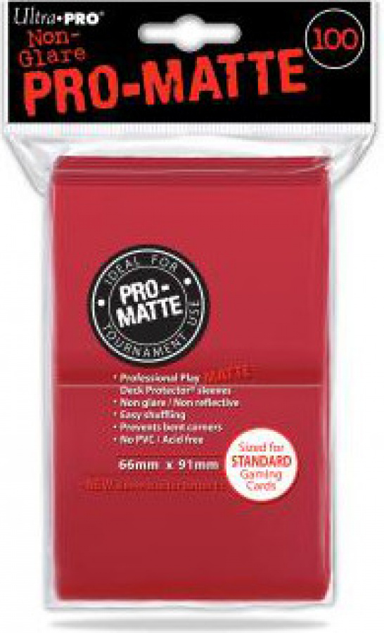 Ultra Pro: Deck Protector Sleeves - Pro-Matte Non-Glare - Red (Czerwone)