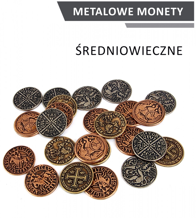 Metalowe monety - Średniowieczne (zestaw 24 monet)