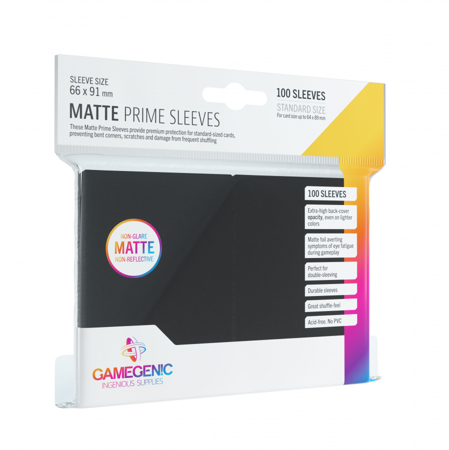 Gamegenic: Matte Prime CCG Sleeves (66x91 mm) - Black, 100 sztuk