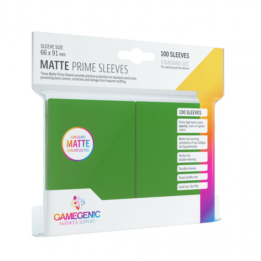 Gamegenic: Matte Prime CCG Sleeves (66x91 mm) - Green, 100 sztuk