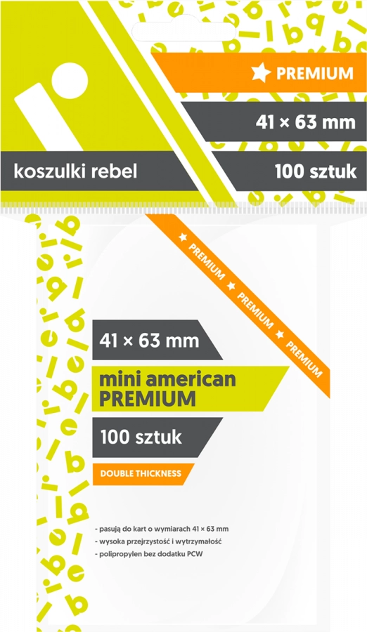 Koszulki na karty Rebel (41x63 mm) "Mini American Premium", 100 sztuk