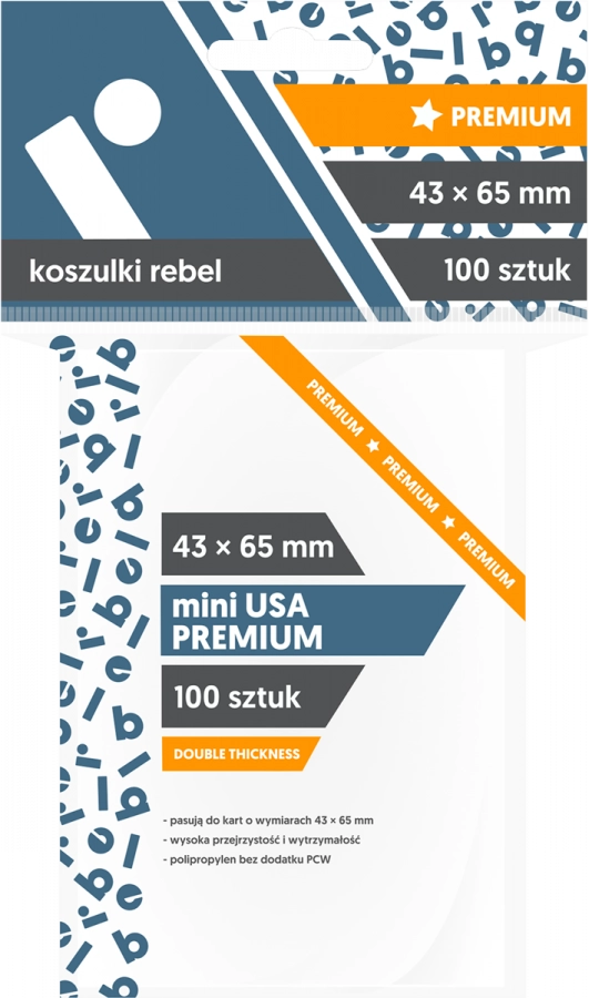 Koszulki na karty Rebel (43x65 mm) "Mini USA Premium", 100 sztuk