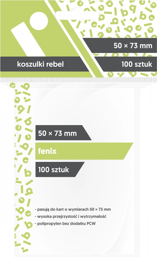 Koszulki na karty Rebel (50x73 mm) "Fenix", 100 sztuk