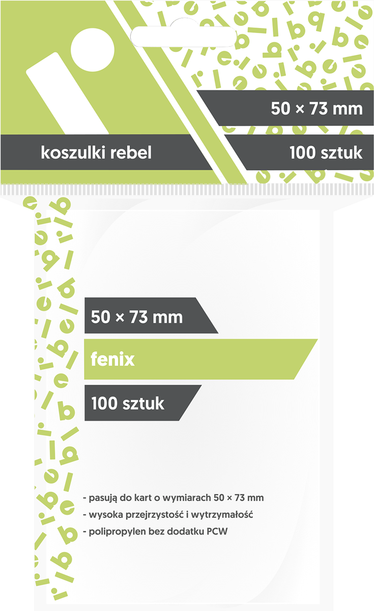 Koszulki na karty Rebel (50x73 mm) "Fenix", 100 sztuk