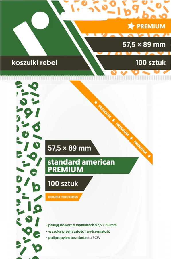 Koszulki na karty Rebel (57,5x89 mm) "Standard American Premium", 100 sztuk