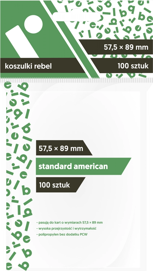 Koszulki na karty Rebel (57,5x89 mm) "Standard American", 100 sztuk