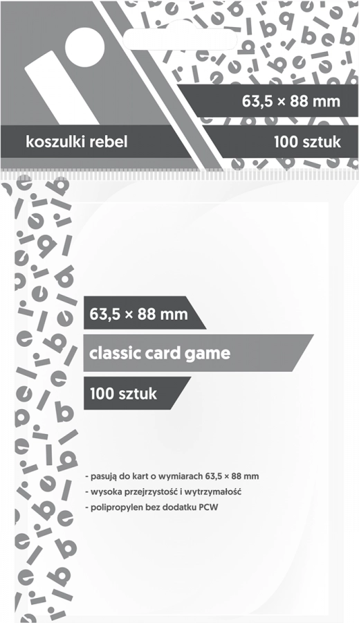 Koszulki na karty Rebel (63,5x88 mm) "Classic Card Game", 100 sztuk