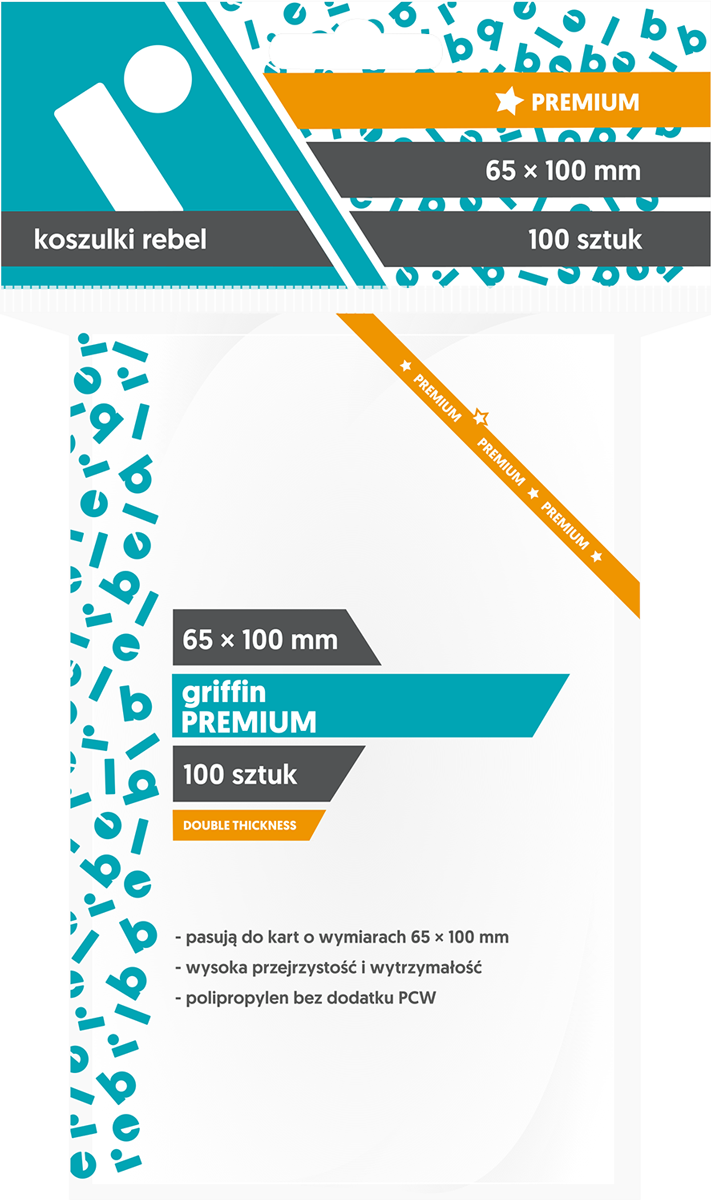 Koszulki na karty Rebel (65x100 mm) "Griffin Premium", 100 sztuk