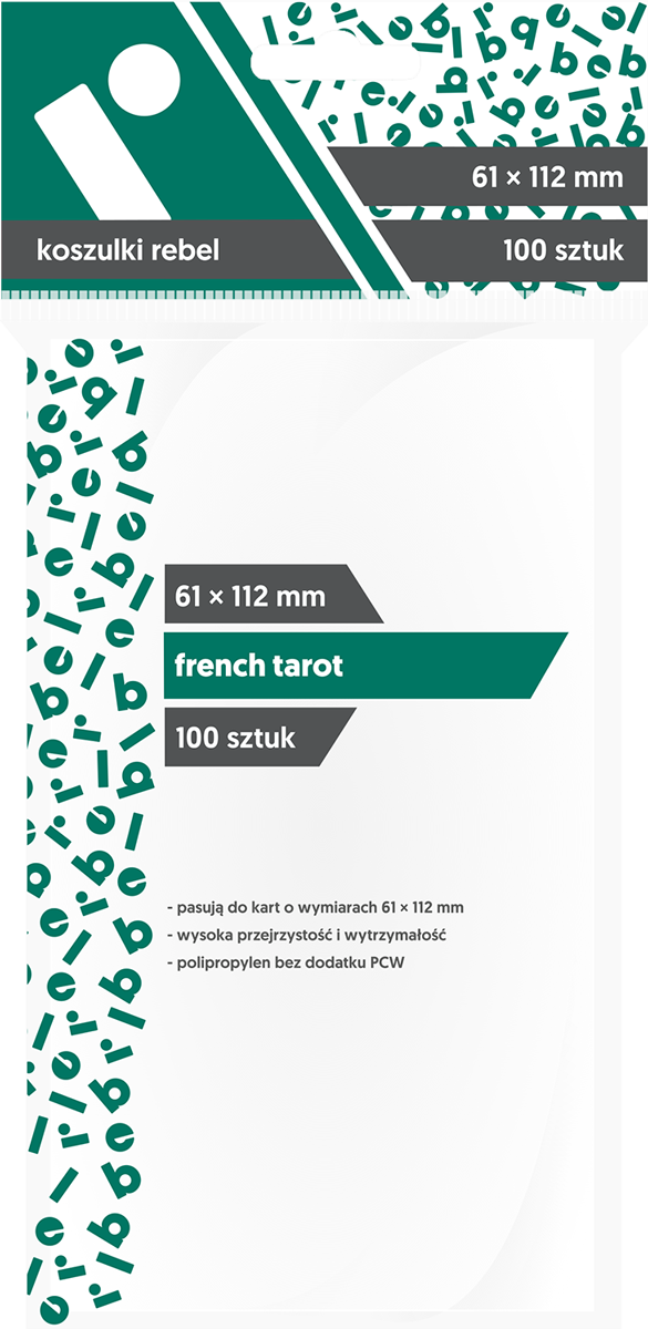 Koszulki na karty Rebel (61x112 mm) "French Tarot", 100 sztuk