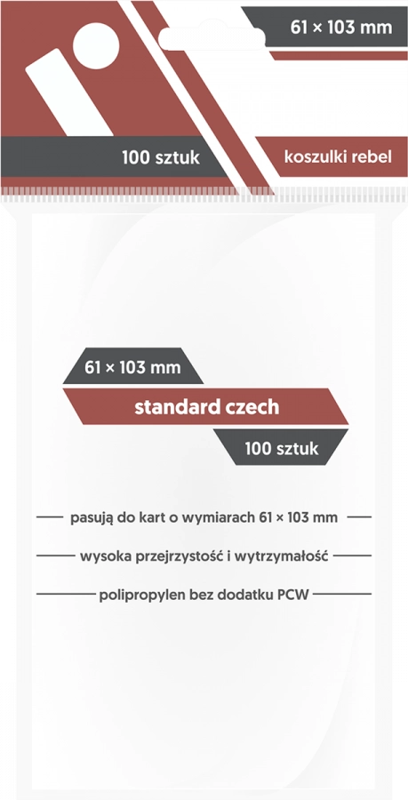 Koszulki na karty Rebel (61x103 mm) "Standard Czech", 100 sztuk