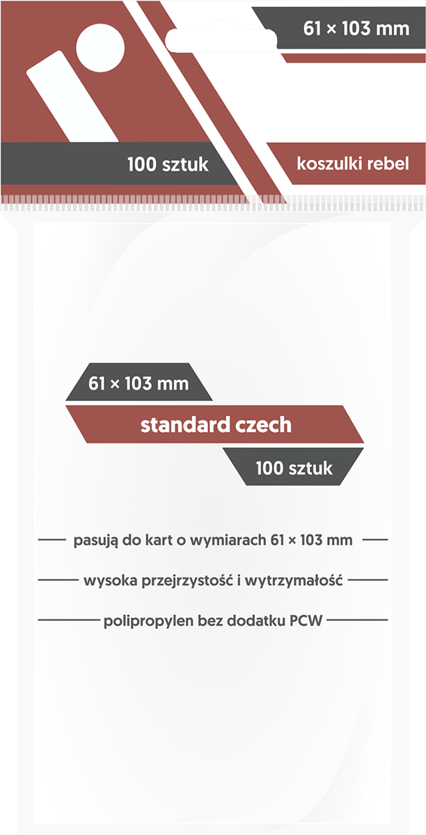 Koszulki na karty Rebel (61x103 mm) "Standard Czech", 100 sztuk