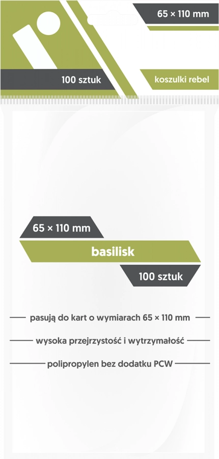 Koszulki na karty Rebel (65x110 mm) "Basilisk", 100 sztuk