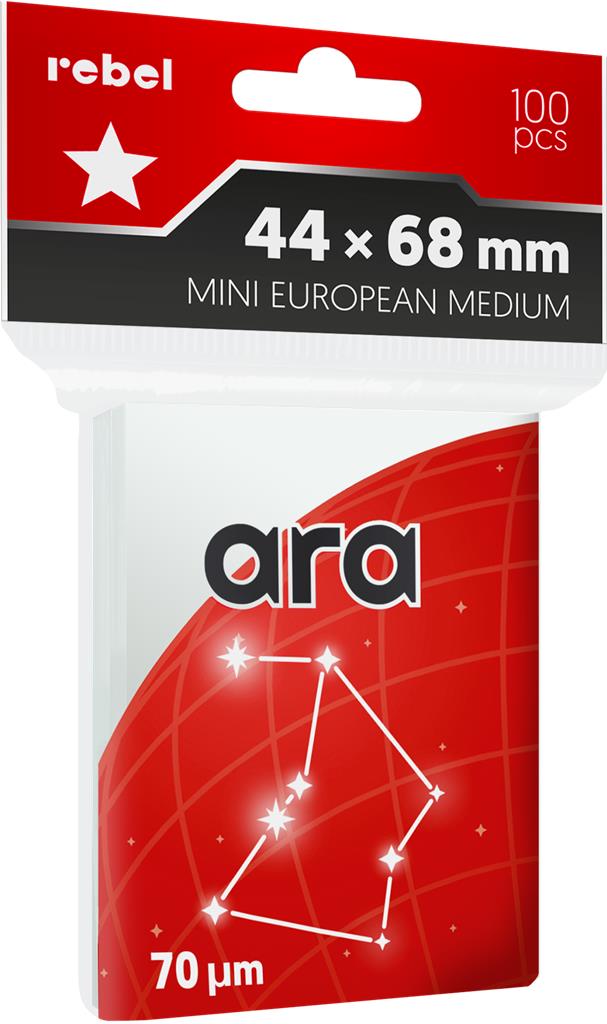 Koszulki na karty Rebel (44x68 mm) Mini European Medium Ara, 100 sztuk