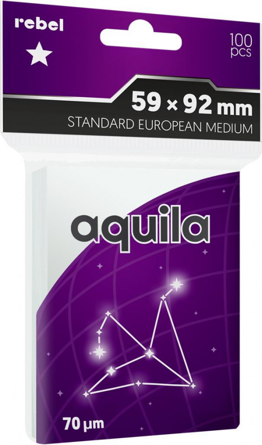 Koszulki na karty Rebel (59x92 mm) "Standard European Medium" Aquila, 100 sztuk