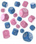 Kości Kompaktowe D6: Celownik - Niebieskie i różowe