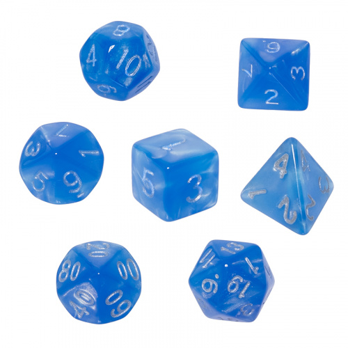 Komplet kości REBEL RPG - Kamienie Księżycowe - Lapis Lazuli