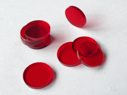 Crafters: Znaczniki akrylowe - Ciemnoczerwone okrągłe (10)