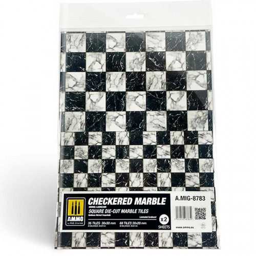 Ammo: Checkered Marble - Square Die-Cut Marble Tiles (2)