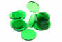Crafters: Podstawki akrylowe - Transparentne - Okrągłe 30 x 3 mm - Zielone (15)