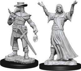 WizKids Deep Cuts: Unpainted Miniatures - Plague Doctor & Cultist