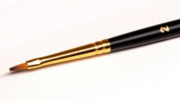 Roubloff: Kolinsky Syntetic - Flat Brush 1S25-2 (Black & Gold)