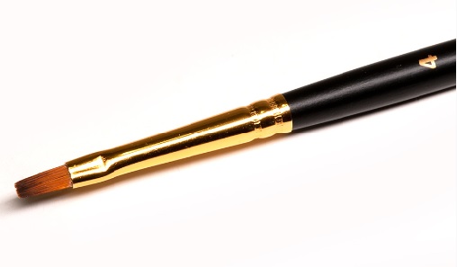 Roubloff: Kolinsky Syntetic - Flat Brush 1S25-4 (Black & Gold)