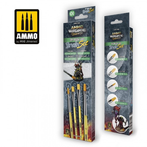 Ammo: Wargaming Universe - Dry Brush Land Brush Set