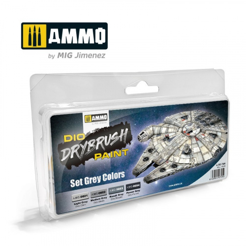 Ammo: DIO Drybrush Paint - Set Grey Colors