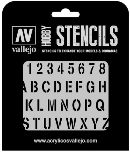 Vallejo: ST-LET002 - Stencils - Stamp Font